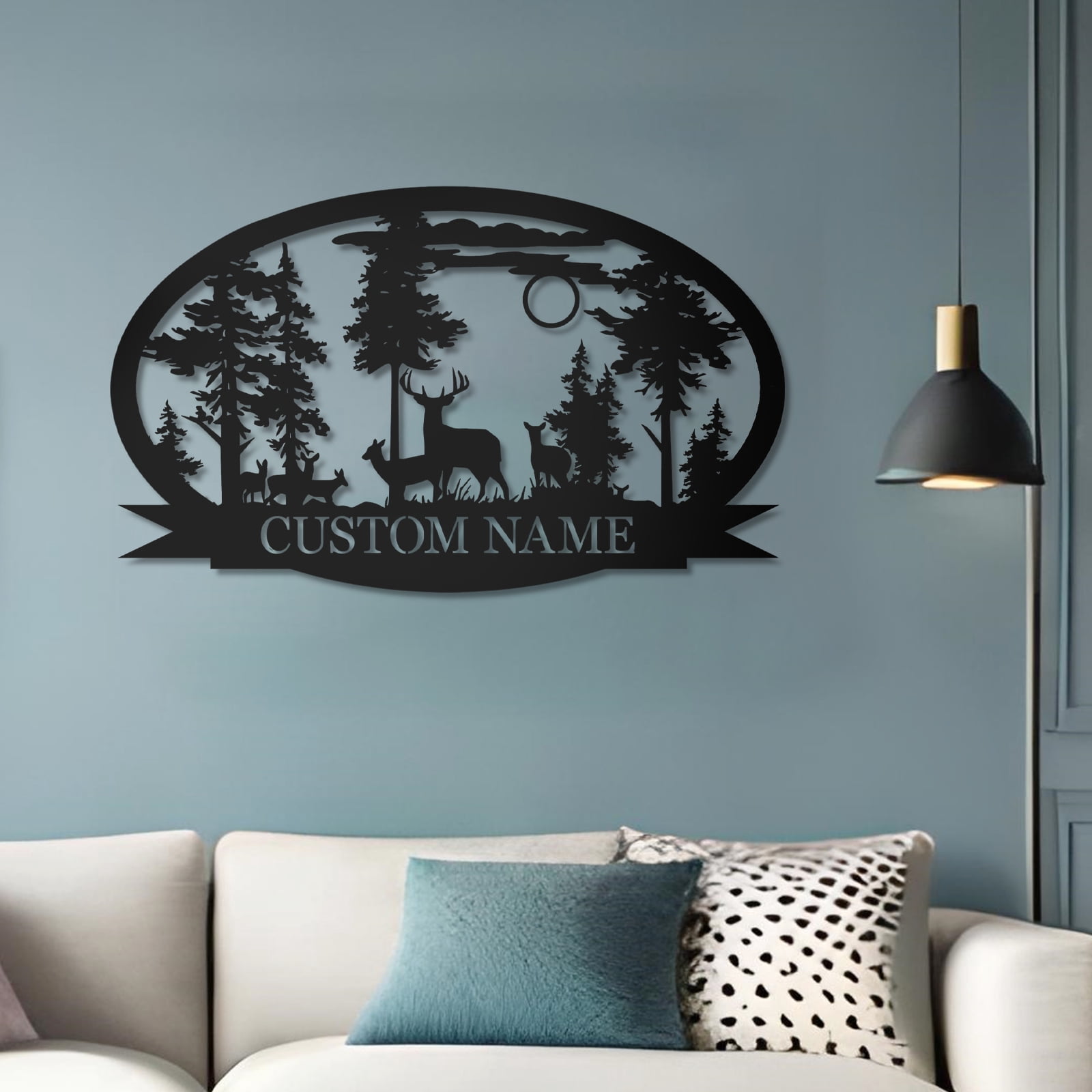 Personalized Deer Metal Cabin Sign | Custom Metal Sign | Personalized Camping Signs | Deer Hunter Gift | Custom Signs Outdoor Metal | Custom Family Name Sign | Cabin Decor | Porch Sign(10inches)