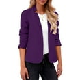 thumbnail image 5 of Baberdicy Women's Slim Fit Blazer, Business Casual Long Sleeve Open Front Jacket , Tailored Business Blazer, Open-Front Suit Jacket, Office Layer Purple L, 5 of 5