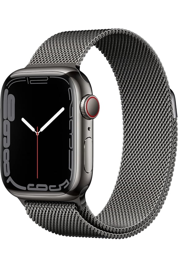 Restored Apple Watch Gen 7 Series 7 Cell 45mm Graphite Stainless Steel - Graphite Milanese Loop MKJJ3LL/A (Refurbished)