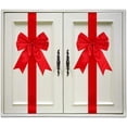 thumbnail image 6 of 6 Pcs Large Red Christmas Cabinet Bows, Christmas Red Ribbon Easy to Install on Cabinet Door, Christmas Wreath Tree Bow Festival Wrapping Decorations for Home Fireplace Door Holiday Party Supplies, 6 of 11
