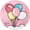 Baby Pink - Balloon, variant on Astropic Eye Patch for Kids | Cotton & Silk Eyepatch| Girls Eye Patch for Glasses | Childrens Eye Patch for Lazy Eye, Amblyopia (Right Eye, Rainbow)