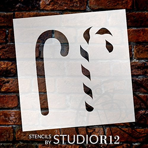 Christmas Candy Cane Stencil - 7" x 7" by StudioR12 - Walmart.com