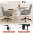 thumbnail image 6 of Daluvenix Office Chair, Ergonomic Extra Wide Big Desk Chair with Retractable Footrest, Height Adjustable Swivel Teddy Fleece Mid Back Home Chair with Wheels, Gray, 6 of 10