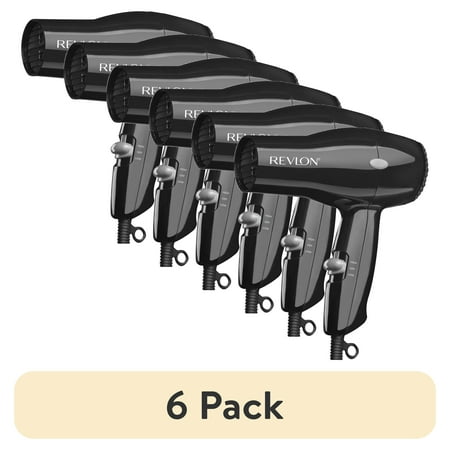 (6 pack) Revlon 1875W Compact Hair Dryer Black