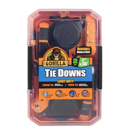 16 ft. x 1 in. Light Duty Tie Down Ratchet Strap (2-Pack)