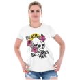 thumbnail image 4 of Death Becomes Her Skull Rose Tattoo Womens Fitted Plus Size Graphic Tee Brisco Brands 2X, 4 of 5