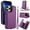 Dark Purple, variant on Wallet Case for iPhone 16 Pro Max with Card Slot Holder, Magnetic Flip Folio Purse Case, Zipper Handbag with Detachable Lanyard Strap