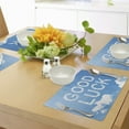 thumbnail image 4 of Ambesonne Party Place Mats Set of 4, Message Sky Clouds, Standard Size, Sky Blue White, 4 of 6