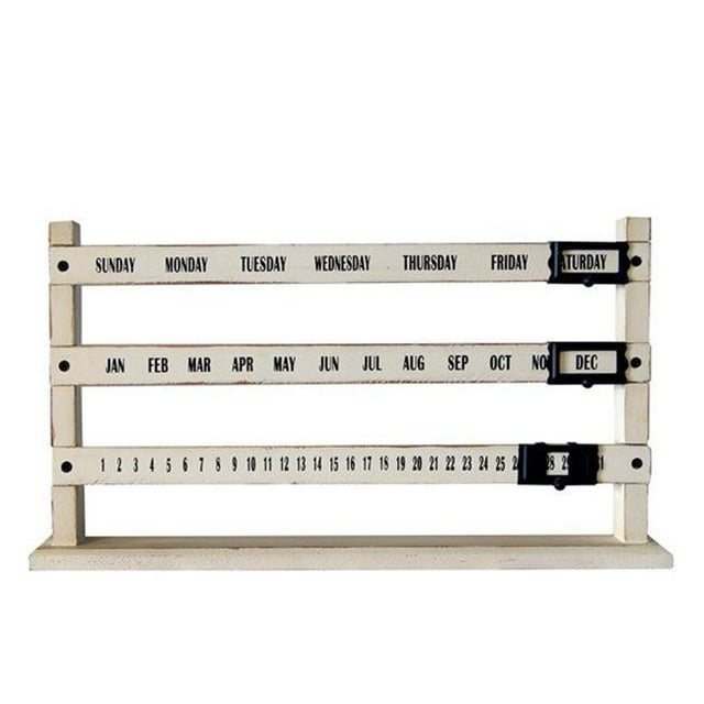VIP Home & Garden MT2382 Wood Sliding Calendar Black & White