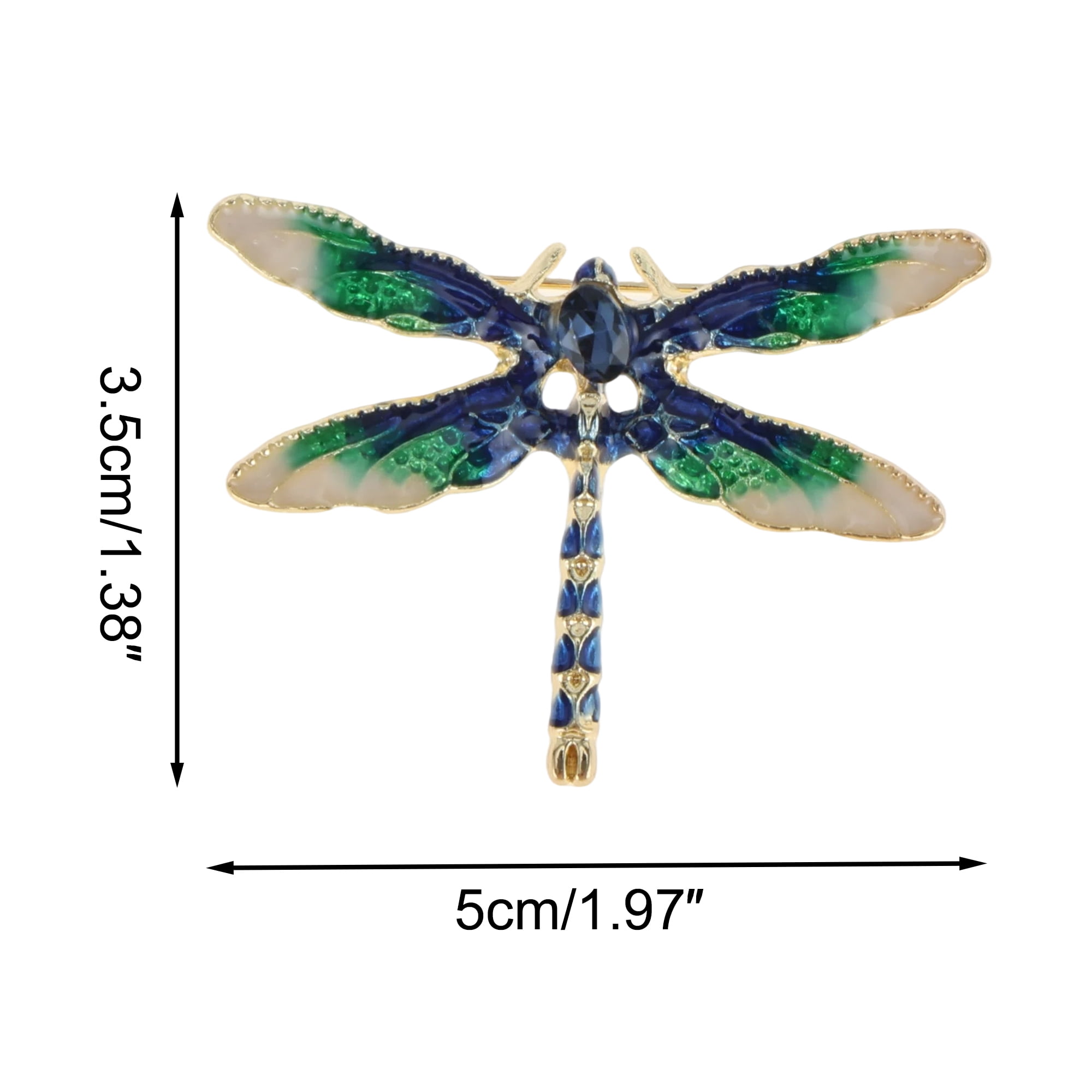 Unique Bargains Elegant Dragonfly Brooch for Coats, Jackets, Dresses, and More Green