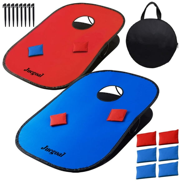 Juego de juego Cornhole plegable Juegoal de 91 x 61 x 21 cm, 10 bolsas