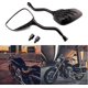 thumbnail image 2 of Chrome 8mm/10mm Motorcycle Skull Skeleton Rearview Side Mirrors Compatible With Honda Yamaha Kawasaki Suzuki Aprilia, 2 of 5