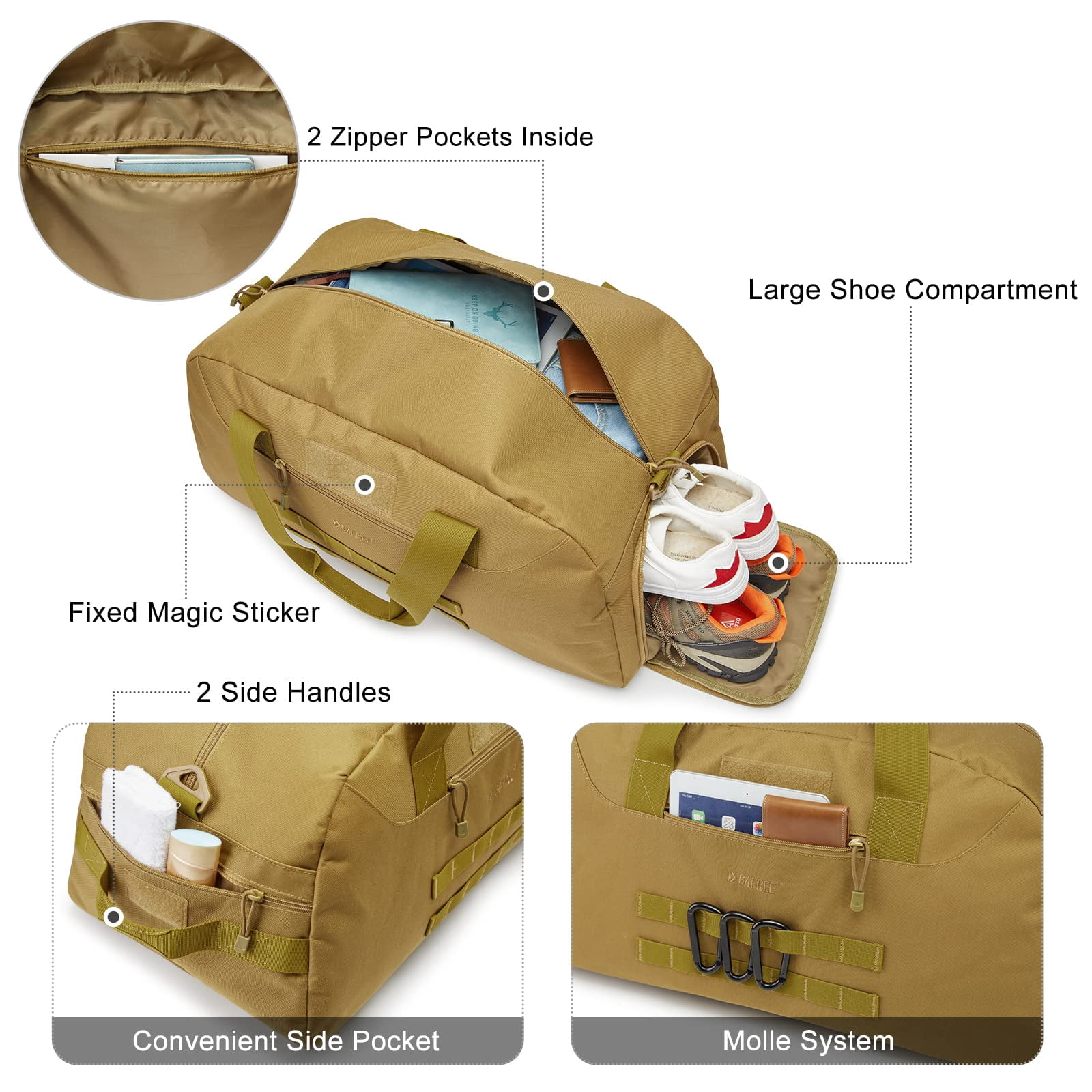 G4Free 70L Large Sports Duffle Bag for Men Gym Travel Backpack with Shoes Compartment Convertible Duffel Backpack