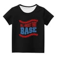 thumbnail image 4 of HVOBBTY T-Shirt Classique à Manches Courtes Décontracté pour Tout-Petits, T-Shirt Graphique à Manches Courtes Col Rond Crop Top pour Filles et Garçons de 3 à 14 Ans T-Shirt Noir, 110, 4 of 4
