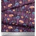 thumbnail image 2 of Soimoi Rayon Crepe Fabric Floral & Check Decor Fabric Printed Yard 46 Inch Wide, 2 of 3