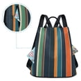 thumbnail image 5 of FORMRS Women's Travel Backpack Purse Anti-Theft Hidden Pockets Casual Shoulder Bag, Navy Blue Stripes, 5 of 7