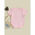 thumbnail image 3 of Bagilaanoe Newborn Baby Girl Boy Summer Rompers Letter Print Short Sleeve Bodysuits 6M 12M 18M 24M Infant Casual One Piece Short Jumpsuit, 3 of 8