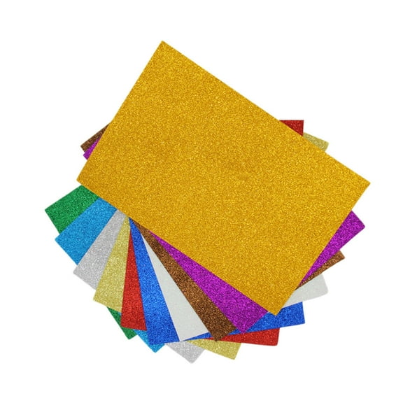 GOOHOCHY Glitter DIY Sheet for Craft Decals Art Projects with EVA Material Assorted Color 10pcs A4 Size