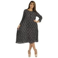 thumbnail image 5 of Bimba Printed Flared Midi Dress For Women Rayon Crepe Casual Summer Dress, 5 of 7