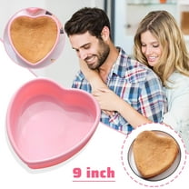 Gnmfd 9 Inch Silicone Chocolate Mould Heart Shape Cake Mold, Non Stick Flexible Baking Mold for Candy Jelly Pudding Cupcake Desserts, Reusable Bakeware for Home Kitchen Party