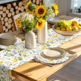 thumbnail image 4 of Summer Lemon Round 15 Inch Placemats Set of 2, Yellow Botanical Spring Floral Blue HeatResistant Non Slip Place Mats for Dining Table, Wipeable Braided Kitchen Table Mats for Housewarming, 4 of 9