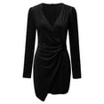 thumbnail image 3 of KaLI_store Formal Dresses for Women Evening Party Women's Elegant Bridesmaid Dresses Long Sleeves Formal Evening Gown Party Dress Black,L, 3 of 5