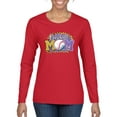 thumbnail image 1 of Baseball Mom Cheetah Glitter Sports Womens Graphic Long Sleeve T-Shirt, Red, X-Large, 1 of 5