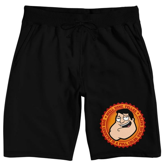 American Dad Well Done, Fellas Men's Black Lounge Shorts-XL