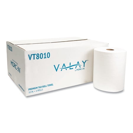 MORCON TISSUE10 Inch TAD Roll Towels 10" x 700 ft, White, 6/Carton