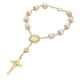 thumbnail image 1 of Pulsera con cruz religiosa decorativa cristiana elegante bautizo clásico rosario Dorado, 1 of 9