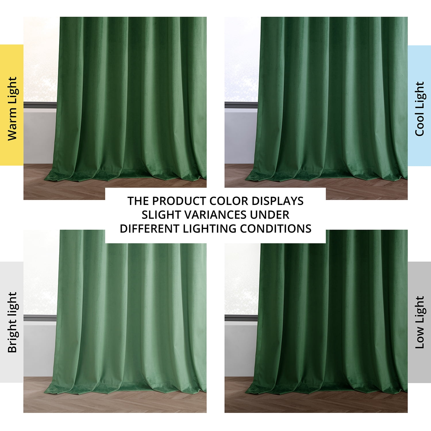 HPD Half Price Drapes Basic Deluxe Velvet Room Darkening Curtains with Rod Pocket - 2 Panels Set - Window Curtains for Living Room & Curtains for Bedroom, 50W X 108L, Green