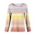 thumbnail image 4 of Aobny Gradient Women's Blouse Asymmetrical Tshirt Pullover V-Neck Long Sleeve Christmas Teacher Shirt,XL, 4 of 7