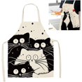 thumbnail image 4 of Adjustable Bib Apron Soft Kitchen Apron Ladies Cartoon Black Cat, 4 of 5
