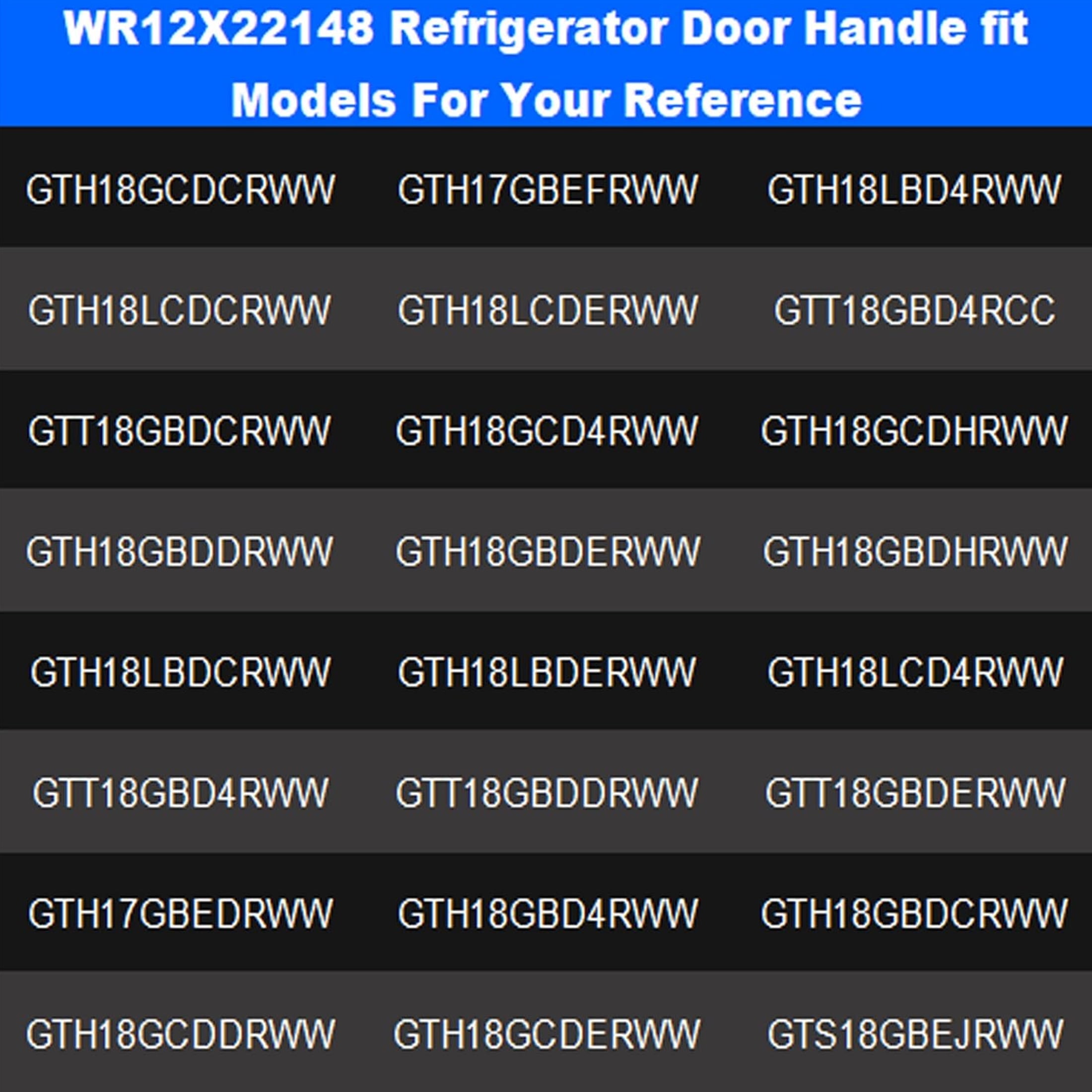 WR12X22148 Refrigerator Door Handle, Compatible with GE Replaces WR12X11010, WR12X11011, WR12X20141, 3315005, AP5949272, PS9864030, EAP9864030