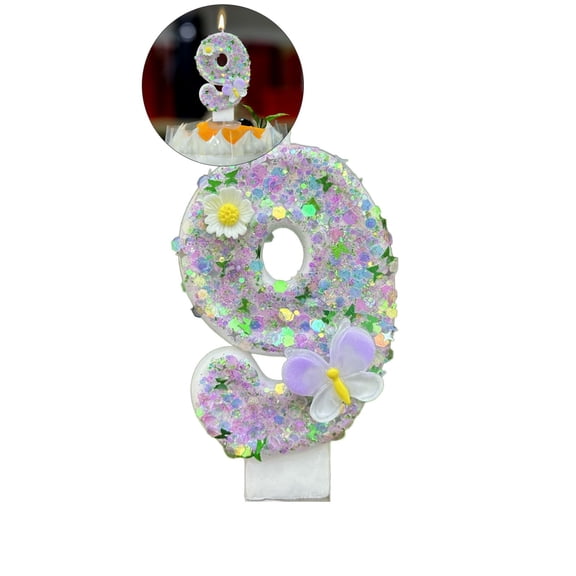 WNFJR Birthday Candles - Birthday Party Cake Decorations, Number Candles, Purple Sequin Happy Birthday Cake Candles for Wedding Cake Topper Anniversary Party Decor