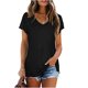 thumbnail image 1 of Pntutb Mujeres Casual Manga Corta Mangas Acampanadas Cuello en V Sólido Camiseta Suelta Blusa tops Pntutb Pntutb-704, 1 of 8