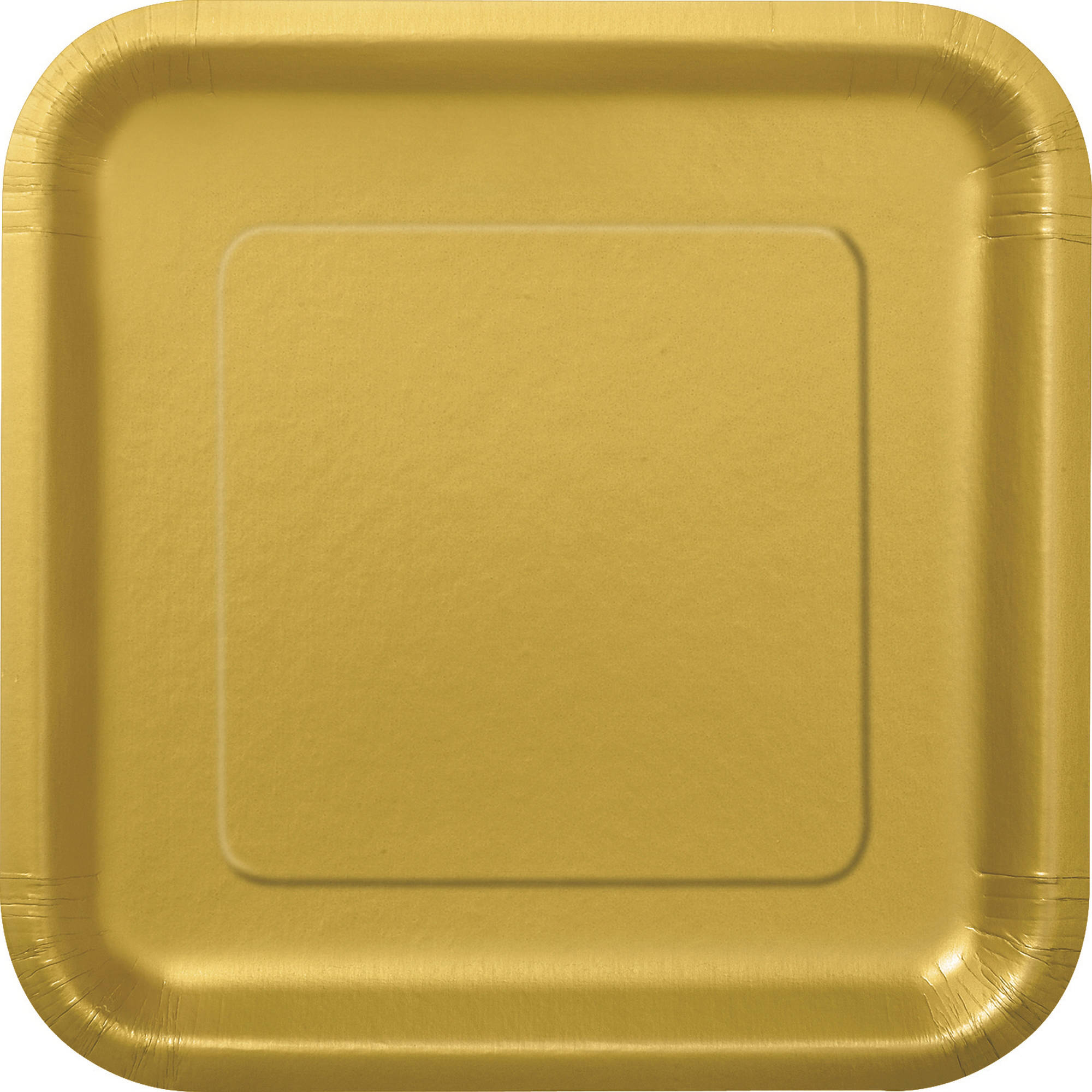 Square Paper Plates, 9 in, Gold, 14ct