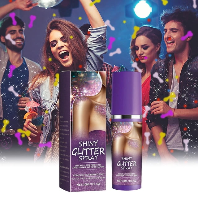 WIFKLSIIPG Body Glow Spray Hair Glow Spray Glitter Spray Star Flash Spray 30ml