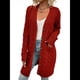 thumbnail image 1 of Suéter Cárdigan de Larga para Mujer, Otoño e Invierno, Tejido de Punto , con Botones Delanteros, Abrigo Rojo Óxido L, 1 of 7