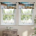 thumbnail image 2 of LALILO Kitchen Curtain Valance Sunny Scene Lake With Colorful Rod Pocket Window Curtain 52"x 18" Set of 2, 2 of 5