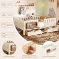 thumbnail image 5 of Bellemave Twin Size Montessori Bed Storage and Stairs, Wood Daybed with Bookcase and Guardrails, Twin Floor Beds Frame with 2 Drawers for Room, No Box Spring Needed（Beige), 5 of 9