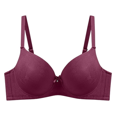 Women s Push Up Bra Plus Size Jacquard Everyday Basic Comfort Lightly Padded Underwire Plunge T-Shirt Bra Lift Up Bralette for D Cup