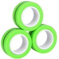 thumbnail image 1 of 3Pcs Magnetic Rings Toys, Magnetic Bracelet Ring Unzip Toy Magical Ring Props Tools, Stress Relief Fidget Toys, Finger Game Finger Toy for Kids or Adults（Green）, 1 of 6