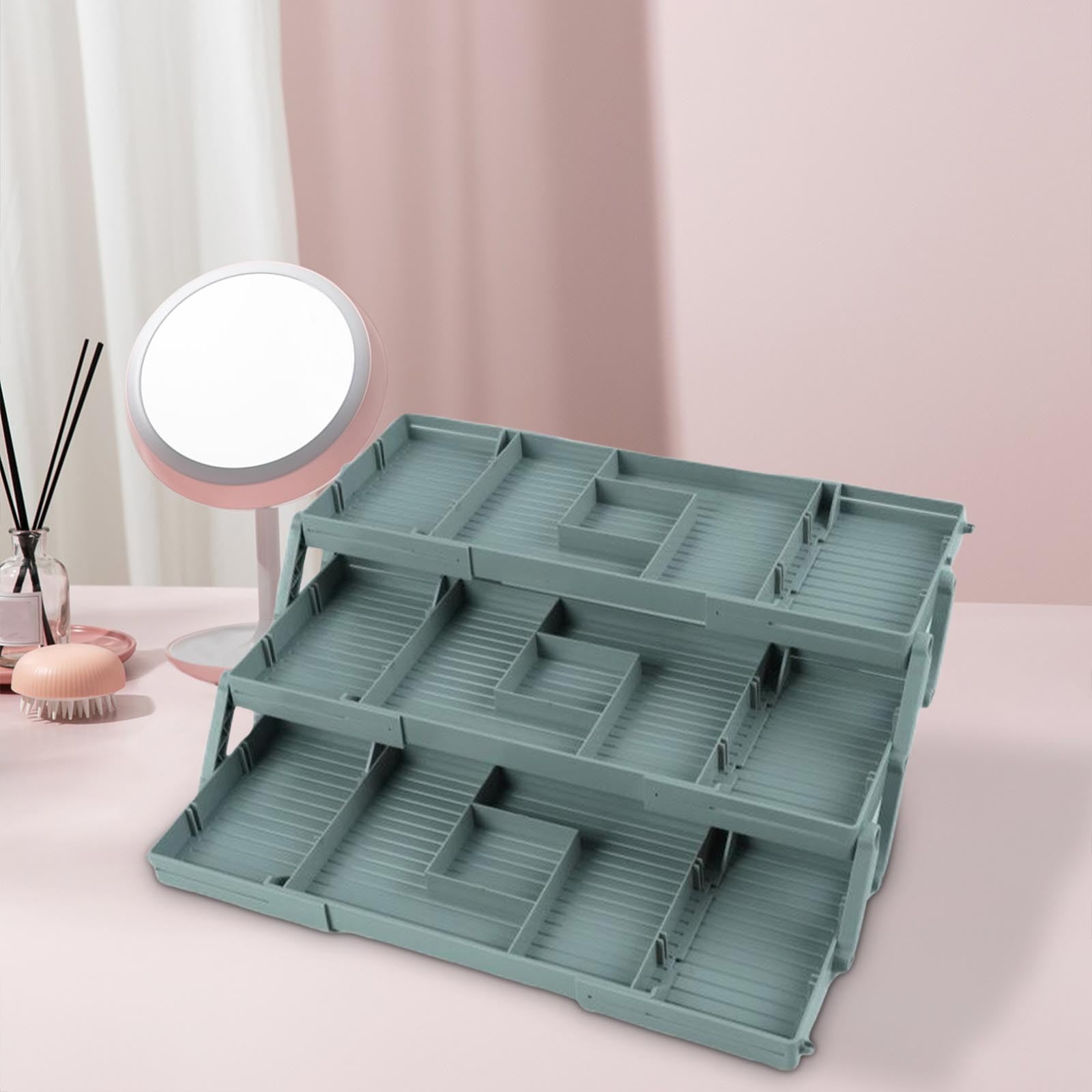 2 Tier Drawer Organizer, Smart Drawer Organizer Multi Level Expandable Desk Organizer for Makeup, Jewelry, Kitchen Office Supplies