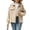 Khaki-flannel shirt women, variant on FNFUFH Flannels for Women Cropped Shacket Jacket Cute Plaid Coat Button Down Crop Jackets with Chest Pockets