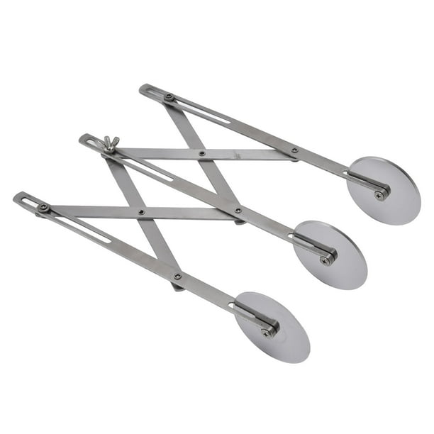 Cortador De Pastel De Acero Inoxidable De 3 Ruedas, Divisor De Hojaldre Expandible, Rodillo De Cortador De Hornear Para Pizza De Fideos Corta
