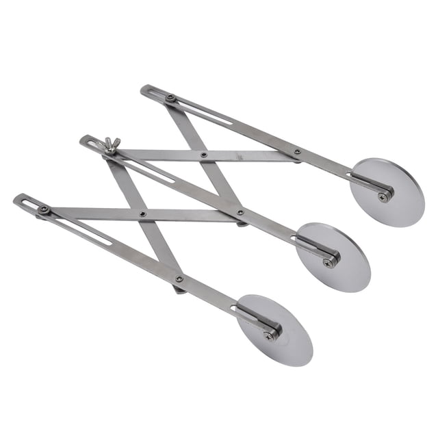 Cortador De Pastel De Acero Inoxidable De 3 Ruedas, Divisor De Hojaldre Expandible, Rodillo De Cortador De Hornear Para Pizza De Fideos Corta