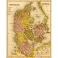 thumbnail image 2 of Vintage Maps 26x32 Gold Ornate Wood Framed with Double Matting Museum Art Print Titled - Denmark 1844, 2 of 4