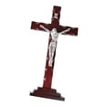 thumbnail image 5 of Wooden Wall Crucifix Cross Jesus Statue Figurine Pine Craft Christmas Home Living Room Ornament, 5 of 9