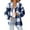 Blue, variant on ZunFeo Fleece Jacket for Women Fall Winter Plush Hooded Jacket Warm Plaid Lightweight Faux Fur Cardigan Blue S